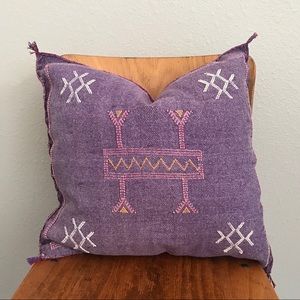 Moroccan Sabra Silk Cactus Silk Pillow in Purple